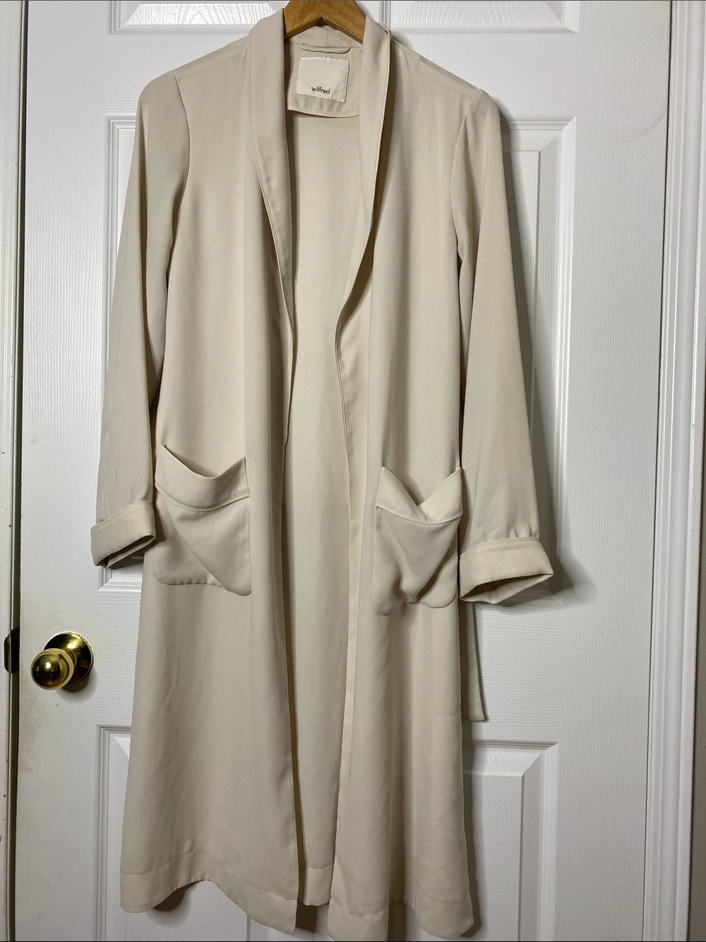 Wilfred Cream Open Front Duster Coat #10